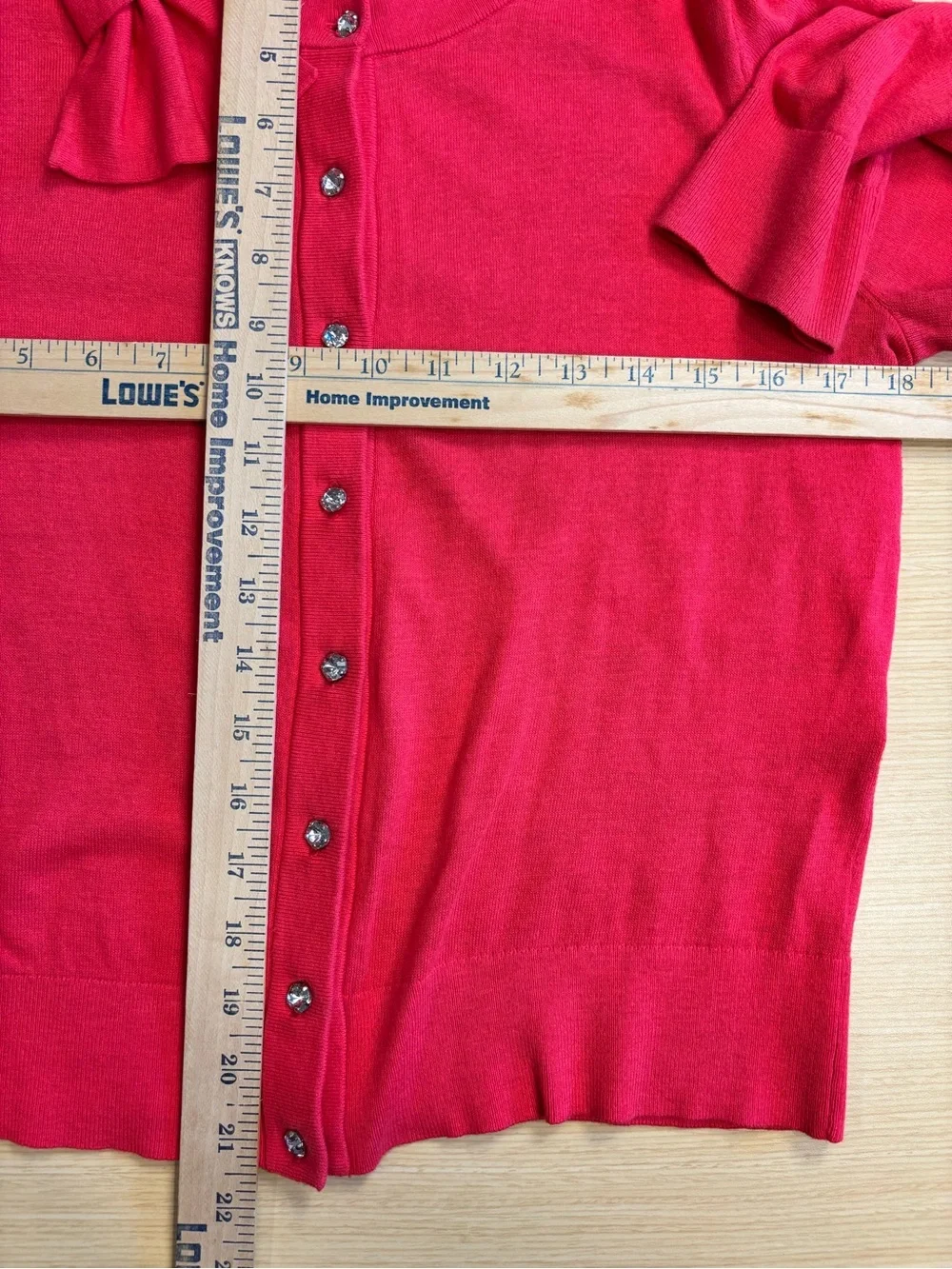 Kate Spade Sandi Bow Cardigan Pink Jewel Rhinestone Button Sz M
